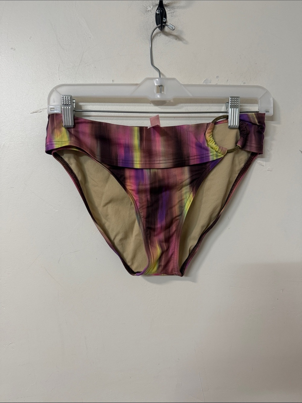 Victoria's Secret Purple-Pink Yellow Striped Bikini Bottom with Ring 2007